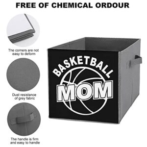 Basketball Mom Collapsible Storage Bins Basics Folding Fabric Storage Cubes Organizer Boxes with Handles