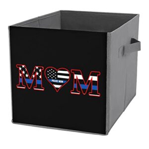 police blue line police mom collapsible storage bins basics folding fabric storage cubes organizer boxes with handles