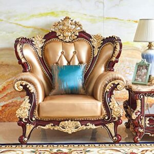 dekist single solid wood sofa, european-style leather red sandalwood oak sofa,5d double-sided carved luxury villa sofa, suitable for living room, villa, indoor, club, apart