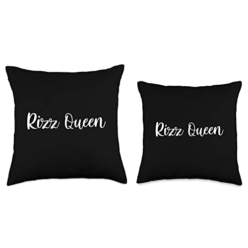 The Rizzler Queen W Fitness L Rizz God Throw Pillow, 16x16, Multicolor