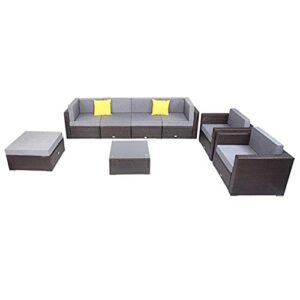 WYKDD PE Wicker Rattan Corner Sofa Set Patio Furniture Set in Stock for The Outdoors and Patio