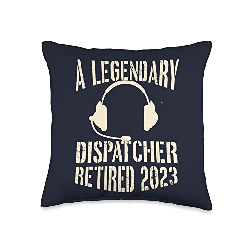 Funny Dispatcher Retirement Gift & Shirt A Legendary 911 Dispatcher 2023 Retirement Party Throw Pillow, 16x16, Multicolor