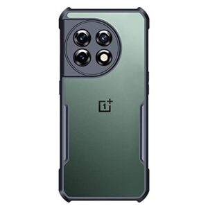 gimenohig four corners anti-drop case for oneplus 11, silicone pc hybrid shock and drop protection (black)