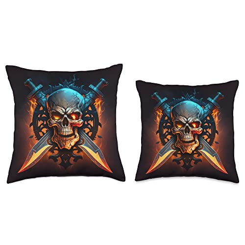 Fantasy Warrior Skullz IronHeart Throw Pillow, 18x18, Multicolor