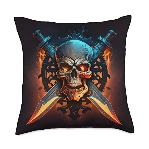 Fantasy Warrior Skullz IronHeart Throw Pillow, 18x18, Multicolor