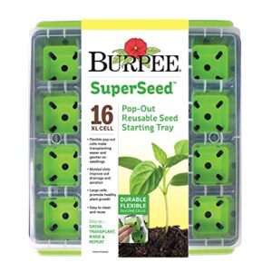 Burpee Self-Watering Seed Starter Tray, 72 Cells & SuperSeed Seed Starting Tray | 16 XL Cell | Reusable & Dishwasher Safe | for Starting Vegetable Seeds, Flower Seeds & Herb Seeds | Indoor Grow Kit