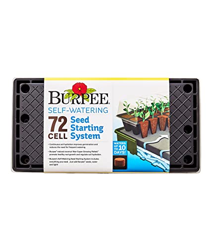 Burpee Self-Watering Seed Starter Tray, 72 Cells & SuperSeed Seed Starting Tray | 16 XL Cell | Reusable & Dishwasher Safe | for Starting Vegetable Seeds, Flower Seeds & Herb Seeds | Indoor Grow Kit