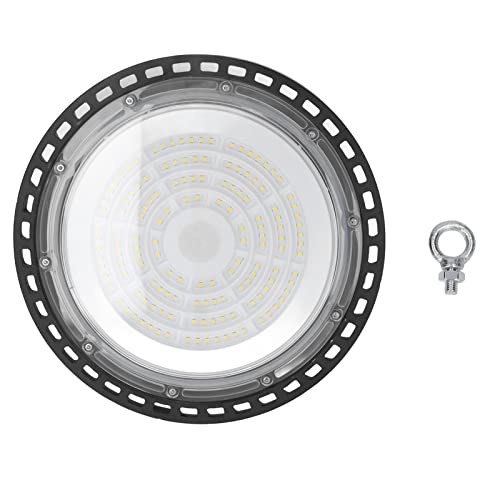 Oumefar LED High Bay Light 100W, UFO High Bay Light High Brightness 3030 Chip AC 85‑265V Waterproof for Commercial Warehouse Lighting Lightfixture