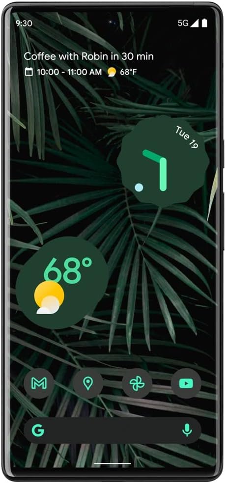 Google Pixel 6 Pro - 5G Android Phone - Unlocked Smartphone with Advanced Pixel Camera and Telephoto Lens - 128GB - Stormy Black (Renewed)