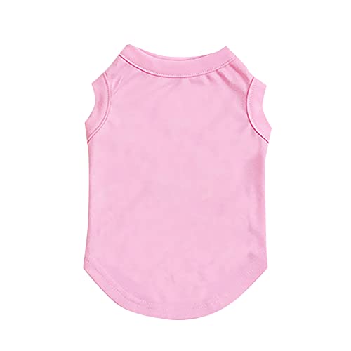 Spring Summer Pet Shirt Puppy T Shirt Cat Dog Clothes Cute Print Dog Vest Apparel Small Dog Clothes Doggie Tank Tops A2-Pink X-Small