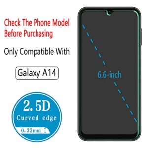 Bencuku by HPTech (2 Pack) Designed for Samsung Galaxy A14 5G Tempered Glass Screen Protector, Anti Scratch, Bubble Free