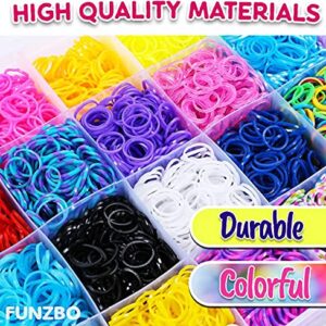 FUNZBO Rubber Band Bracelet Kit - Loom Bracelet Making Kit, Rubber Bands for Bracelets, Loom Bands Kit, Arts and Crafts Supplies, Crafts for Kids Age 4-8, Crafts for Girls Ages 6-8, 8-12 (Medium)