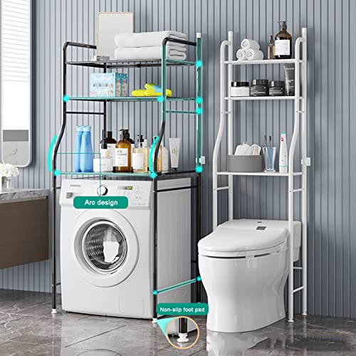 Hokcus Multi-Functional Shelf Washer Storage Frames for Over Toilet Bathroom Space Saver 3-Tier Storage Rack,Simple Stylish Organizer,Standing Unit for Above Washinghine Easy to As