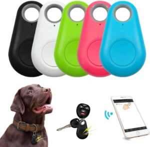 portable gps tracking mobile smart anti loss device key finder locator gps smart tracker device for kids dog pet cat wallet keychain luggage, alarm reminder, app control 1pack-blue