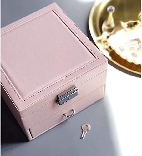 Yalych Box 2-Layer with Mirror Movable and Adjustable Travel Jewelry Tray Case. Jewelry Boxes Gift (Color : C, Size : 16x16x11.2cm) Jewelry Organizer ( Color : Khaki , Size : 16x16x11.2cm )