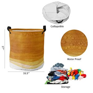 Laundry Baskets Ombre Orange Collapsible Clothes Hamper White and Burnt Orange Foldable Freestanding Laundry Hamper with Handle Storage Basket for Laundry 16.5x17in