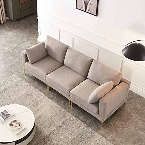 Ucloveria Modern Sectional Sofa, L-Shape Couch with Chaise Lounge for Living Room, Grey Fabric