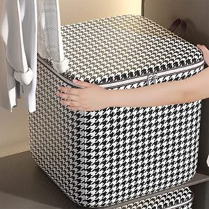 Large Capacity Clothes Storage Bag Wardrobe Sorting Storage Box,Double Zipper Closure and Reinforced Handle,Winter Quilt Storage Box,for Pillows,Blankets, Bedding,Toys or Other Seasonal Clothes (L)