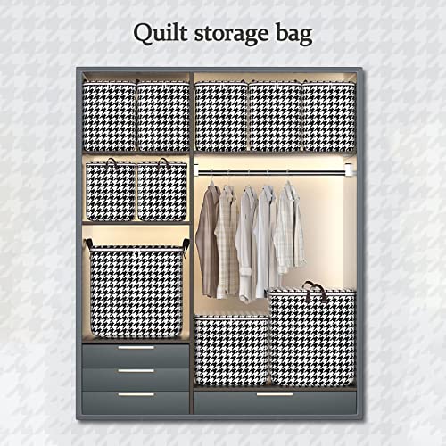 Large Capacity Clothes Storage Bag Wardrobe Sorting Storage Box,Double Zipper Closure and Reinforced Handle,Winter Quilt Storage Box,for Pillows,Blankets, Bedding,Toys or Other Seasonal Clothes (L)