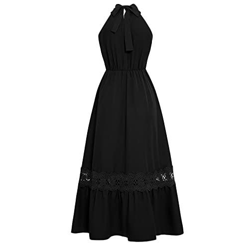 Sundresses for Women, Mexican Dress Women Country Dresses to Wear with Boots Summer Vestido Corto Sin Mangas para Mujer White Floral Dresses Long Sleeve Cocktail Dresses Wedding (XL, Black)