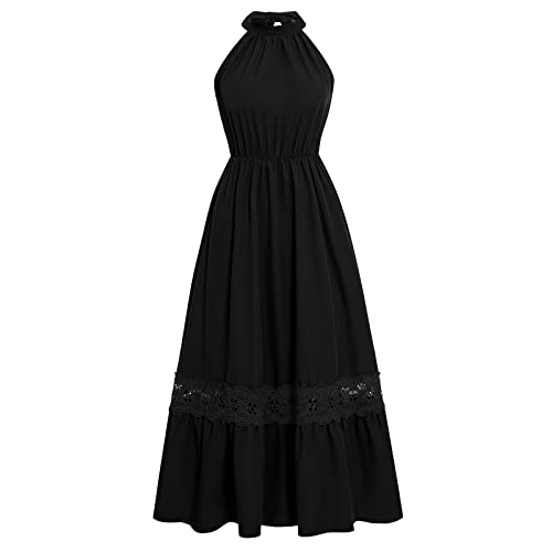 Sundresses for Women, Mexican Dress Women Country Dresses to Wear with Boots Summer Vestido Corto Sin Mangas para Mujer White Floral Dresses Long Sleeve Cocktail Dresses Wedding (XL, Black)