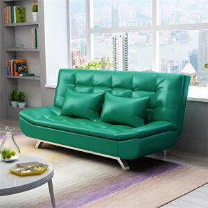 jhkzudg folding convertible sofa bed,leather fabric couch bed, large storage sofa bed for living room,3 inclining positions adjustable sofa bed,for living room bedroom,green