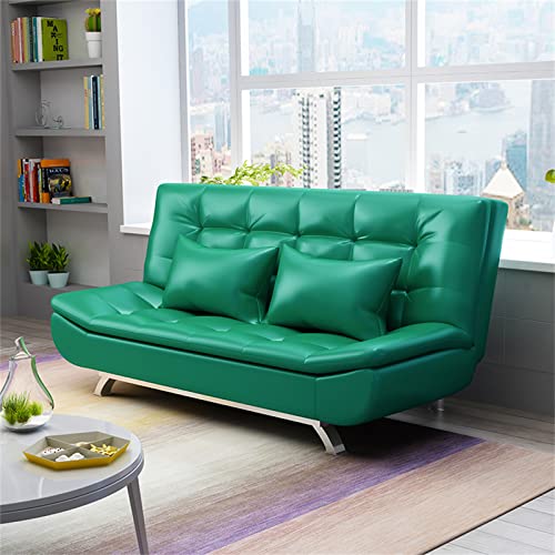 JHKZUDG Folding Convertible Sofa Bed,Leather Fabric Couch Bed, Large Storage Sofa Bed for Living Room,3 Inclining Positions Adjustable Sofa Bed,for Living Room Bedroom,Green