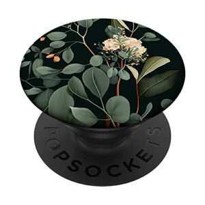 eucalyptus green blossom flower leaves floral branches popsockets standard popgrip