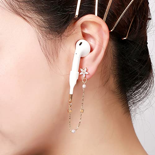 Airpod Earrings Anti Lost Earring Strap for Airpods (Need Ear Hole) Anti Lost Strap for Airpods Pro, Wireless Earhooks Earbuds Earphone Holder Connector, Compatible with Airpods 1 2 3