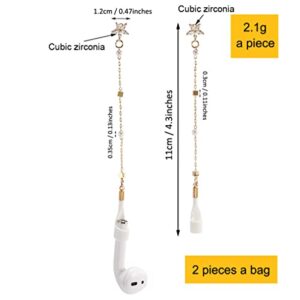 Airpod Earrings Anti Lost Earring Strap for Airpods (Need Ear Hole) Anti Lost Strap for Airpods Pro, Wireless Earhooks Earbuds Earphone Holder Connector, Compatible with Airpods 1 2 3