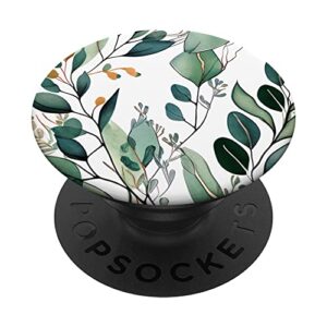 eucalyptus floral boho flower blossom branches leaves art popsockets swappable popgrip
