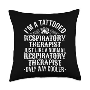 respiratory therapist appreciation tattooed respiratory therapist throw pillow, 18x18, multicolor