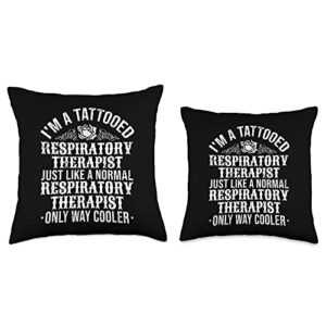 Respiratory Therapist Appreciation Tattooed Respiratory Therapist Throw Pillow, 18x18, Multicolor