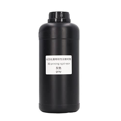 3D Printer Resin, Fast Speed Curing Rigid Resin 1000ml Low Shrinkage Easy to High Accuracy with Less Odor for Desktop Models(Grey)