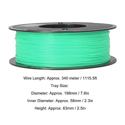 3D Printer Roll Filament, High Accuracy Consumables 1kg Spool 1.75mm PLA Print Filament for Industrial Devices(Green)