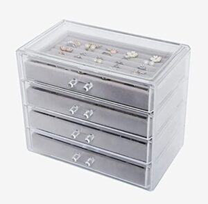 yalych jewelry box jewelry case clear acrylic jewelry box with 4 drawers for earring bangle bracelet necklace and rings storage jewelry organizer