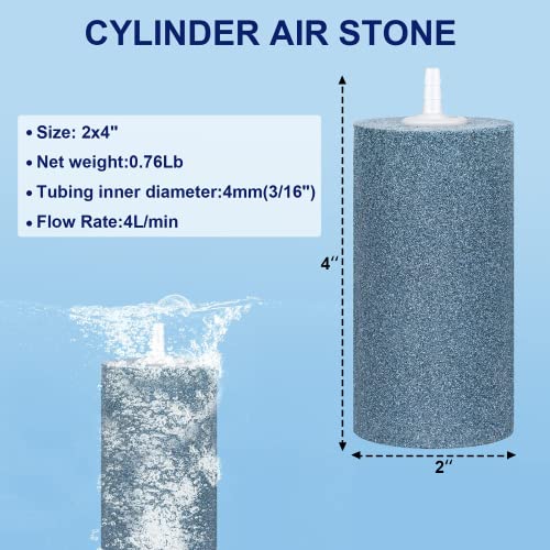 Simple Deluxe 4 x 2 Inch Large Air Stone for Aquarium, Fish Tank and Hydroponics Air Pump, 10 Pack,Blue