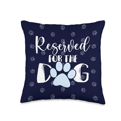 DogThemeDecor Reserved Paw Print Funny Dog Theme Blue Throw Pillow, 16x16, Multicolor