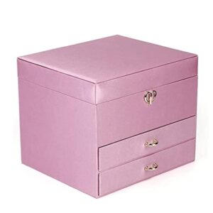 Yalych Jewelry Box Jewelry Case 3-Layer Silk Surface Velvet Box Jewelry Display Storage Case Small 2 Watch Pillow Box. ( Color : Onecolor , Size : 23x20x19cm ) Jewelry Organizer