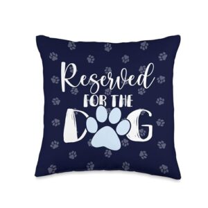 dogthemedecor reserved paw print funny dog theme blue throw pillow, 16x16, multicolor
