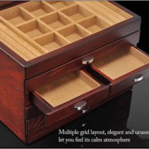 Yalych Jewelry Box Jewelry Case Wood Jewelry Box 6 Layer Jewelry Case with Mirrored Watch Organizer Huge Box Jewelry Organizer