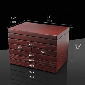 Yalych Jewelry Box Jewelry Case Wood Jewelry Box 6 Layer Jewelry Case with Mirrored Watch Organizer Huge Box Jewelry Organizer