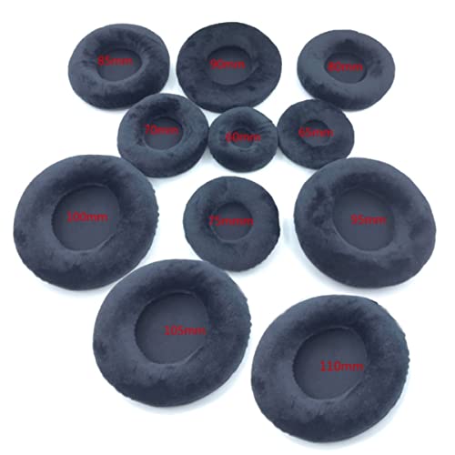 60 MM Replacement Velvet Ear Pads for ATH,Rapoo,Philips,Sony Headphones (60mm Black)