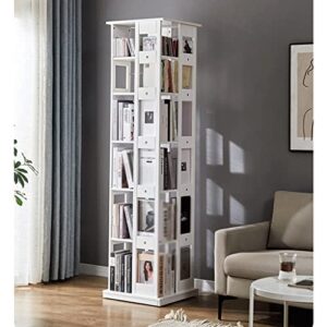 geltdn solid wood bookshelf for living room furniture minimalist household floor book shelf light swivel bookcase ( color : black , size : 135cm )