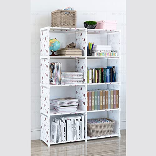 GELTDN Bookshelf Storage Rack Display Stand Home Decor Bookcase Book Organizer Trapezoid Book Shelf with Fence ( Color : C , Size : 29*80*125cm )