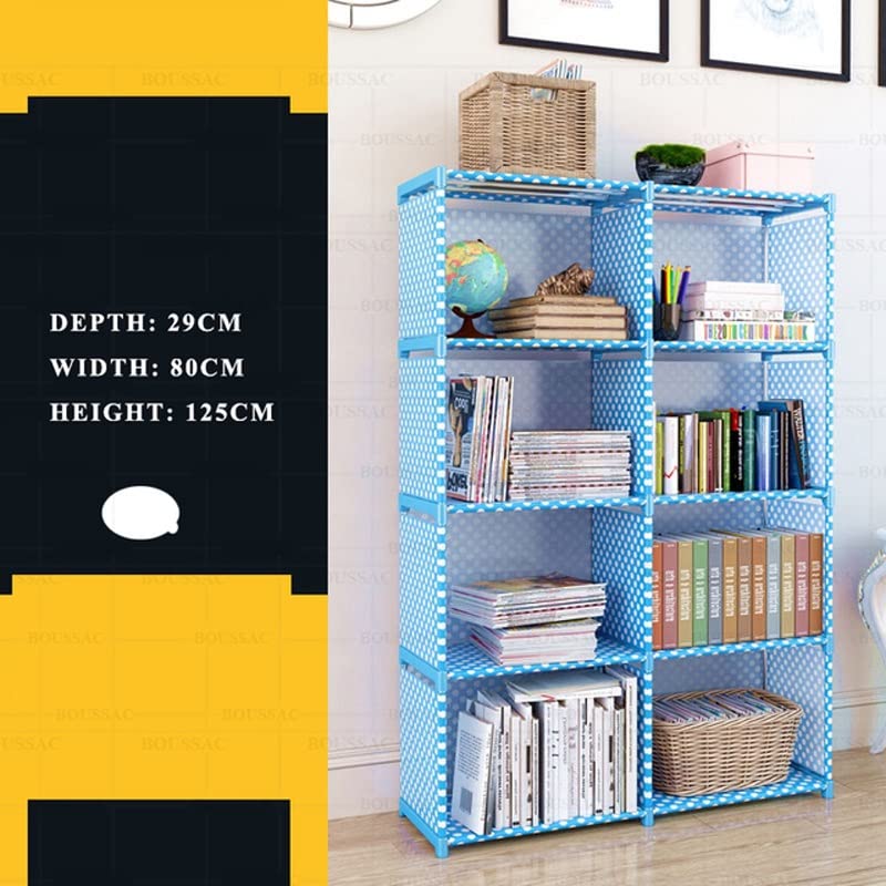 GELTDN Bookshelf Storage Rack Display Stand Home Decor Bookcase Book Organizer Trapezoid Book Shelf with Fence ( Color : C , Size : 29*80*125cm )