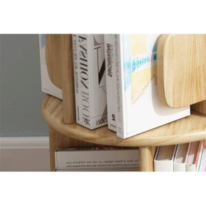 GELTDN Wood Bookshelf Minimalist Floor Book Shelf Design Shelves Swivel Bookcase Simple Furniture for Home ( Color : Black , Size : 67*40cm )