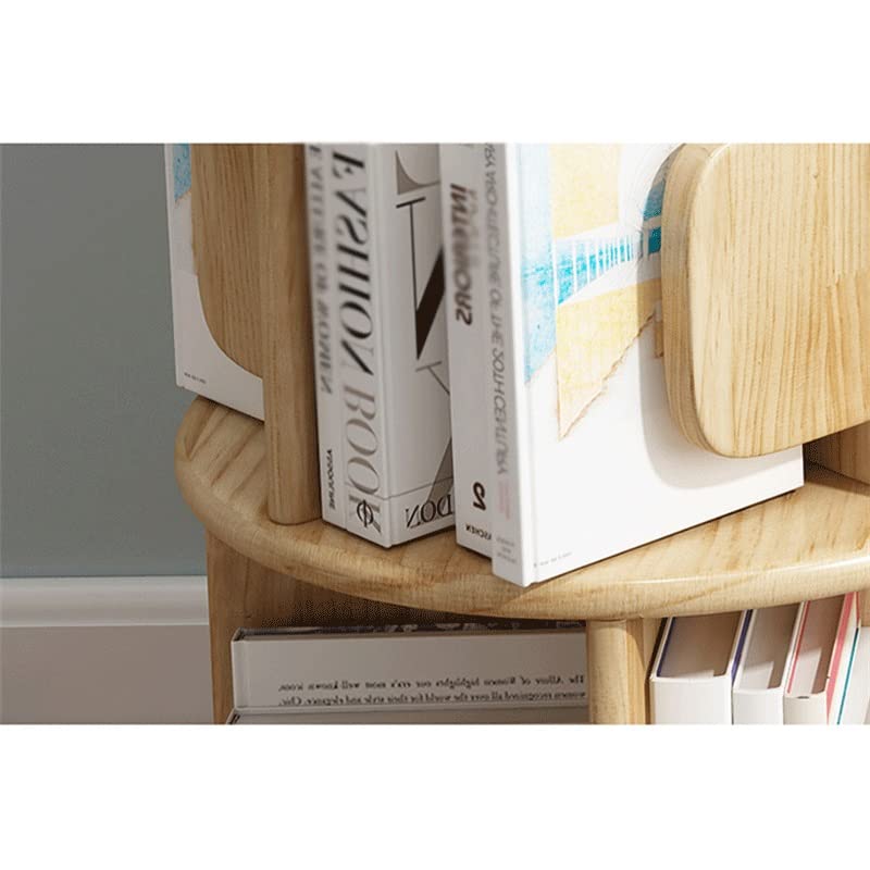 GELTDN Wood Bookshelf Minimalist Floor Book Shelf Design Shelves Swivel Bookcase Simple Furniture for Home ( Color : Black , Size : 67*40cm )
