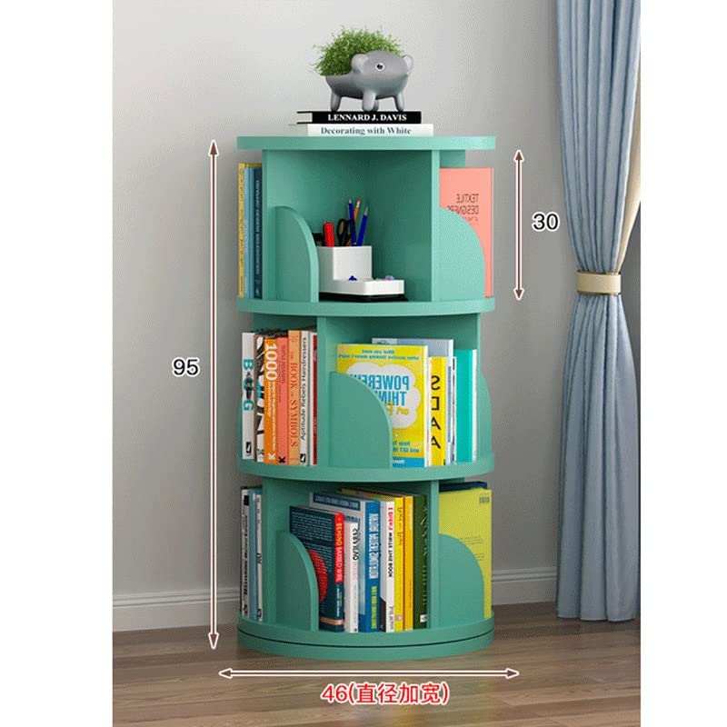 GELTDN Rotating Bookshelf 360 Degree Bookcase Home Floor Shelf Simple Multi-Layer Home Student Picture Book Shelf ( Color : Black , Size : 95*46cm )