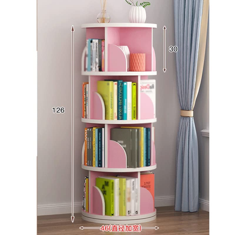 GELTDN Rotating Bookshelf 360 Degree Bookcase Home Floor Shelf Simple Multi-Layer Home Student Picture Book Shelf ( Color : E , Size : 12646cm )